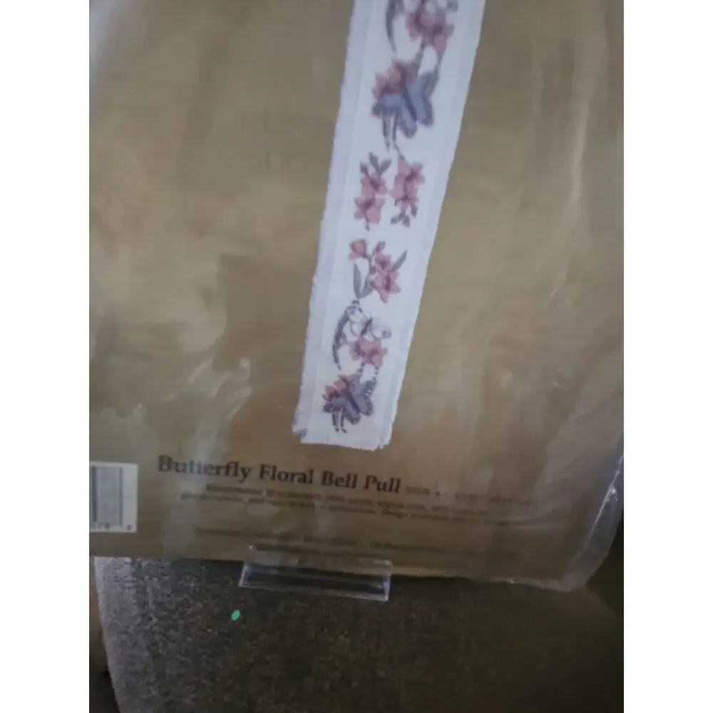 Candamar Cross Stitch Kit Bell Pull Afghan Cloth Butteryfly Floral Special